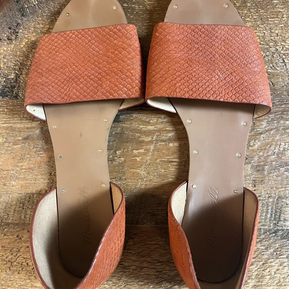 Madewell Thea D’orsay Flat Sandal Orange 8.5